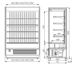 Холодильная витрина Полюс Carboma Сube 1930/710 ВХСп-1,3