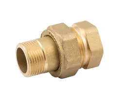 Сгон американка, прямой, НВ, 1/2", 1/2", латунь, с плоским уплотнением, EBF26.12