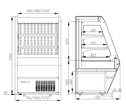 Холодильная витрина Полюс Carboma 1260/700 ВХСп-1,3