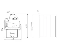Холодильная витрина Полюс ВХСн-1,5 ЭКО MINI