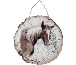 Панно настенное Лошадь (бежевого цвета) 30x1x30см арт. 943-617